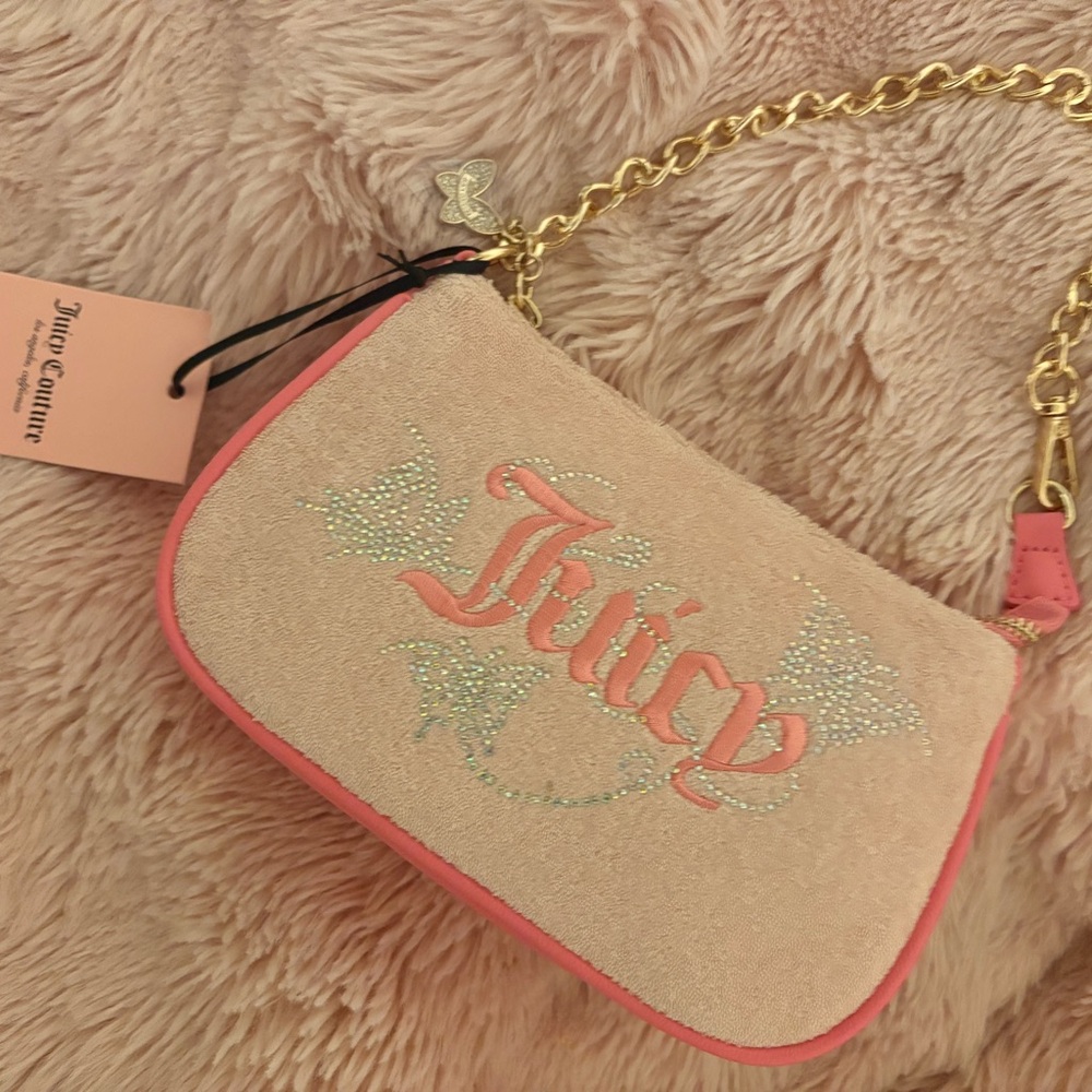 Juicy Couture Beige and Pink Shoulder Bag